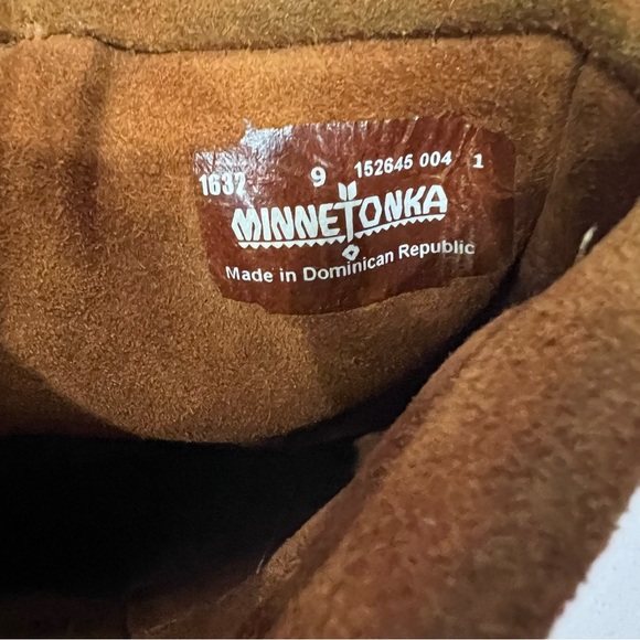 Minnetonka Boho Festival Leather Suede 3 Layer Fringe Moccasin Boots - Picture 8 of 9